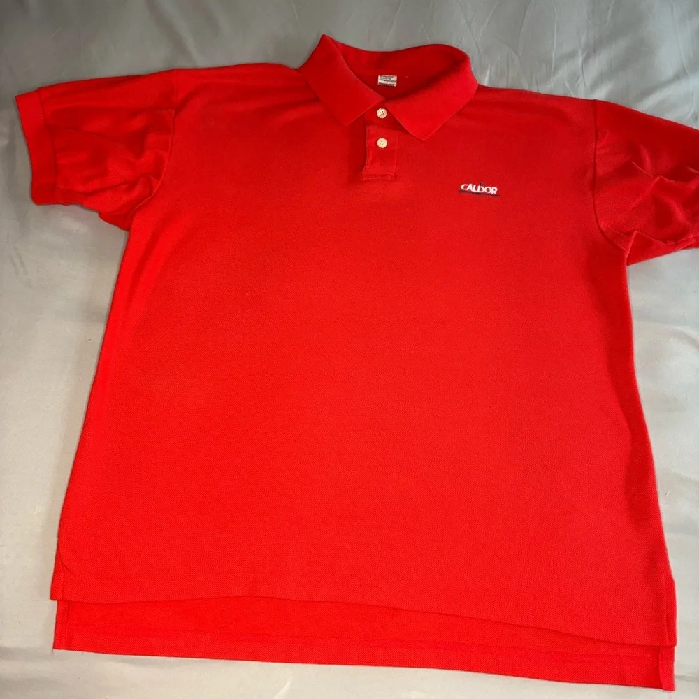 Vintage Caldor Staff Employee Polo Shirt‎ Red Medium
